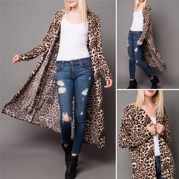 leopard maxi cardigan